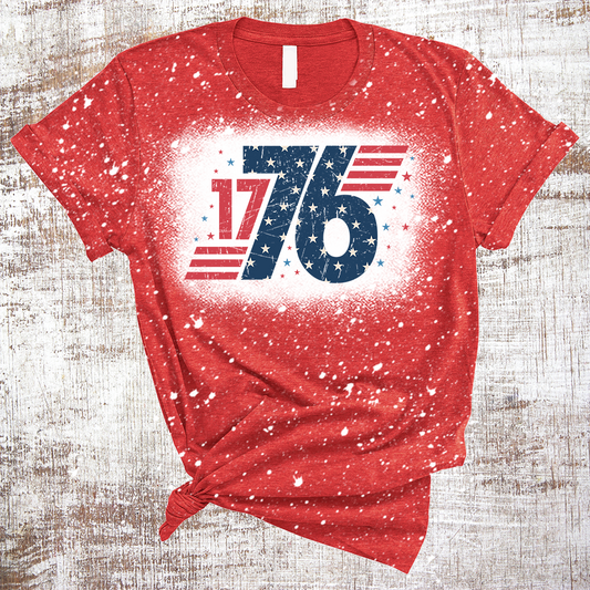 1776 Stars and Stripes 4th of July Bleached Tee