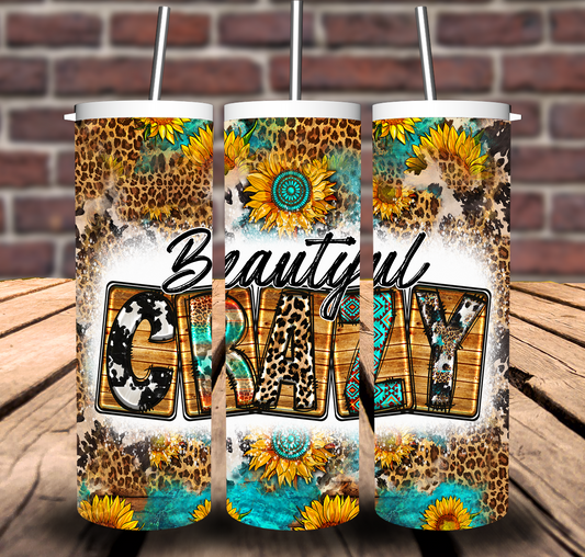 Beautiful Crazy Country Western Sublimation Tumbler 20oz 30oz