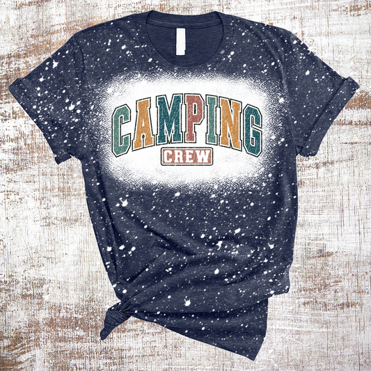 Camping Crew Sublimation Bleached Tee