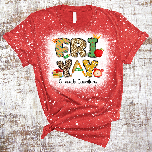 FriYay Teacher Shirt Sublimated Bleached Tee