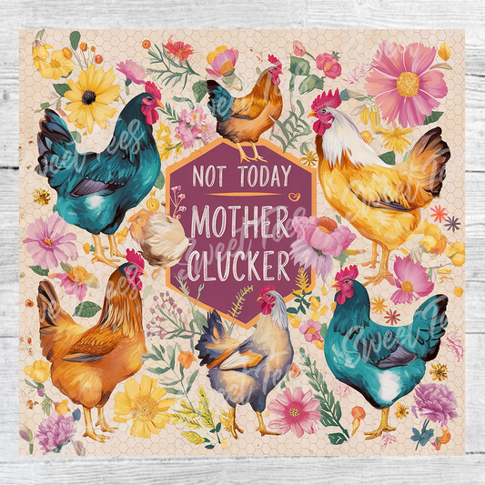 Not Today Mother Clucker Chicken Tumbler Sublimation Transfe