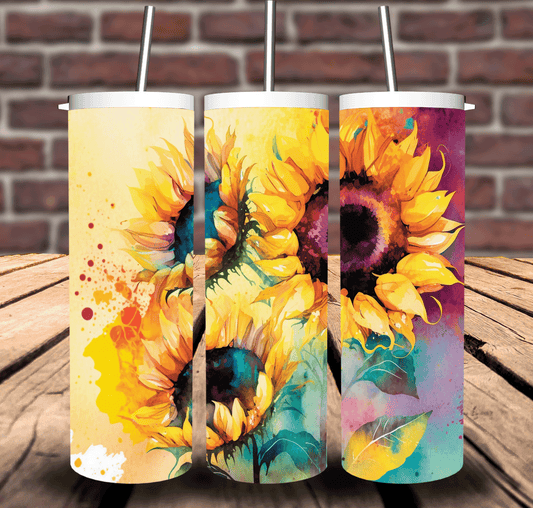 Wildflowers Floral Watercolor Sublimation Tumbler 20oz 30oz